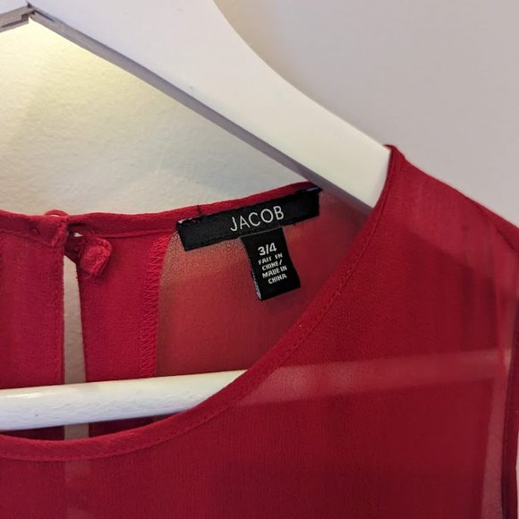 100% silk vintage Jacob ruffle dress - Picture 5 of 6
